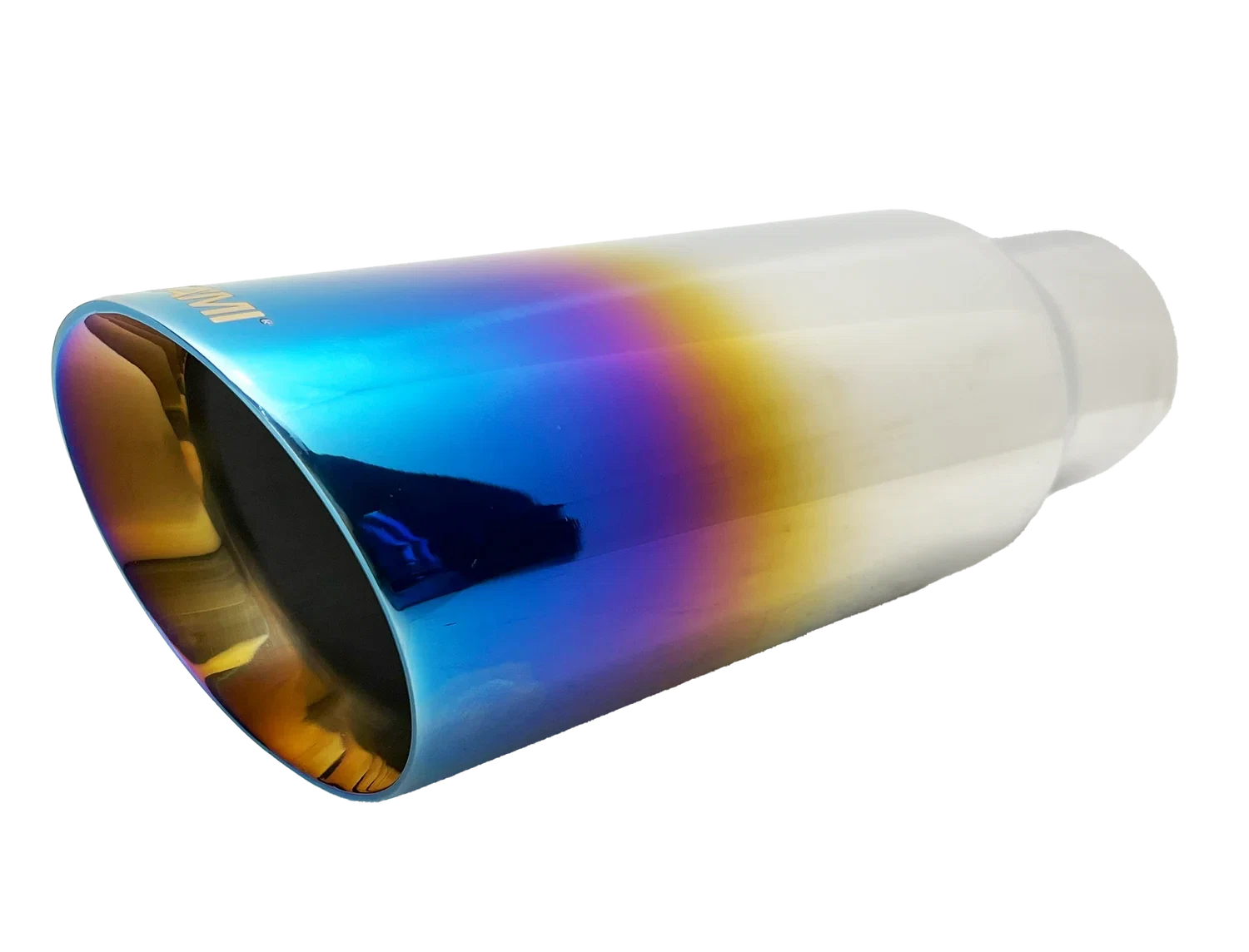 3_ ID_4_ OUT_12_ Single Round Double Wall Slant Cut Exhaust Tip-Blue NT-3079